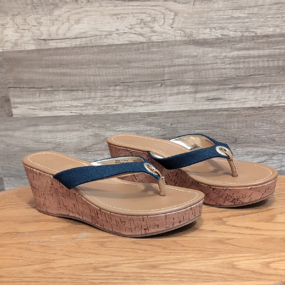 Women's Blue Wedge Sandals